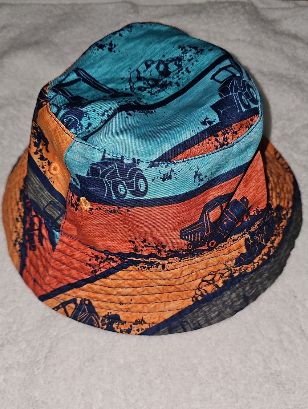 Kids Uvskinz Bucket Hat - Blue & Orange